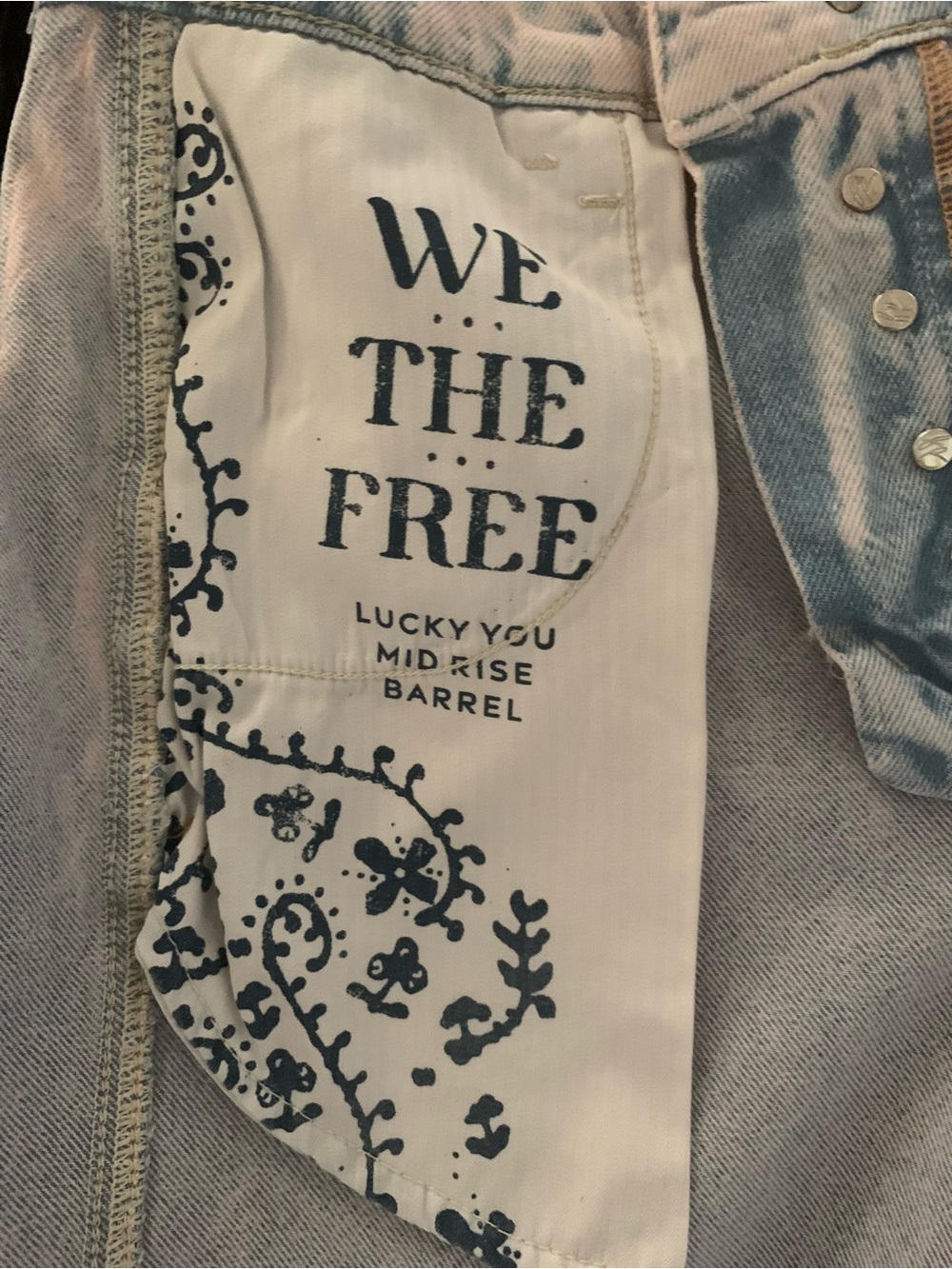 WE THE FREE Lucky You Barrel Stonewashed Pastel Pink Jeans•Mid-Rise• 25 S • NWT - Picture 11 of 14